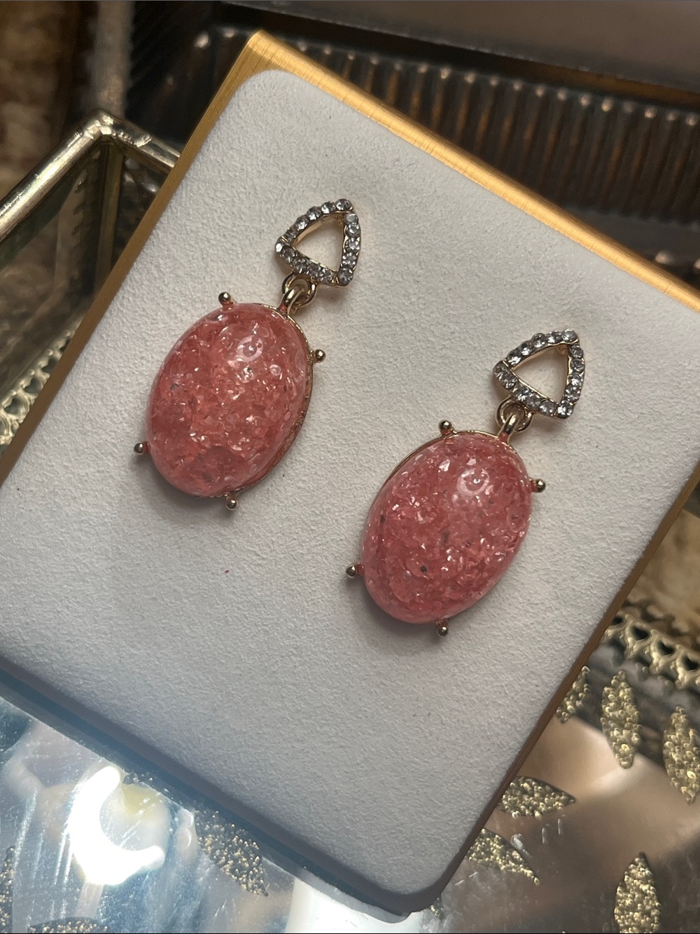 Pink Drop Earrings